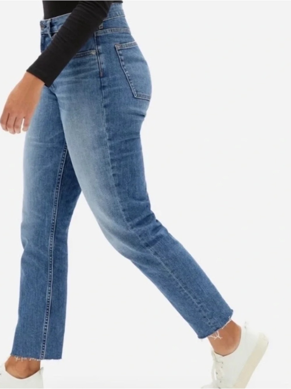 Everlane The Cheeky 90s Jean Crop Raw Hem Straight Leg Size 33 - Picture 3 of 12